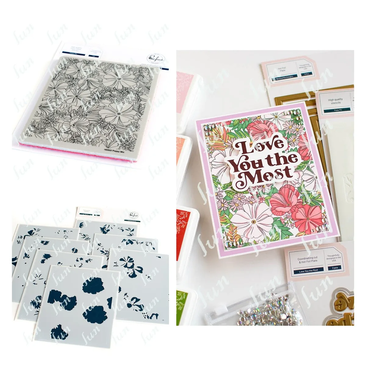 

Poppy Mix Clear Stamps and Metal Cutting Dies Sets for Diy Craft Making Greeting Card Scrapbooking Decoration Molds Handcraft