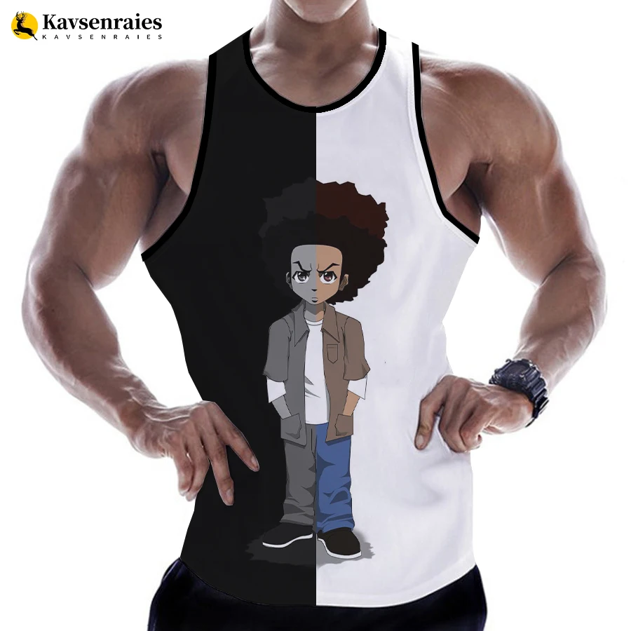 

Новинка 2023, модные объемные майки Boondocks, Мужская одежда, женские повседневные рубашки без рукавов, уличная одежда в стиле хип-хоп, топы большого размера