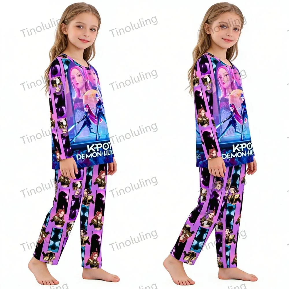KPop Demon Hunters Huntrix Kids Pajamas Set Long Sleeve Girls Clothing 2pcs Children's Sleepwear Cartoon Boys Nightwear 3-14Y Saa4c77904a6840078545a5df000fdb0fa