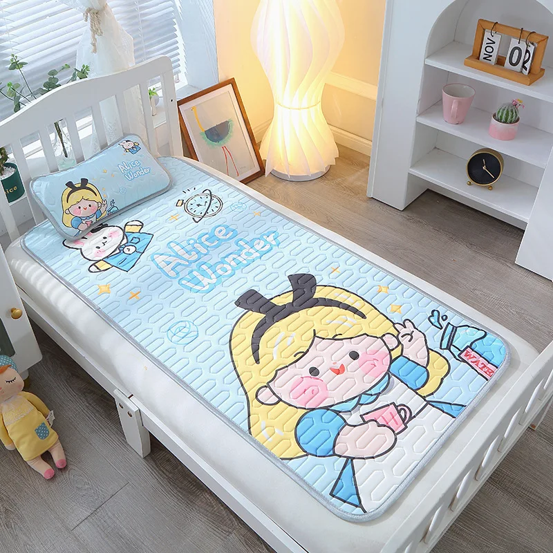 

New Hot Children Cartoon Cute Latex Cooler Two-piece Set 0.5CM Baby Cooler Student Boys And Girls Summer Mattress Baby Soft Mat