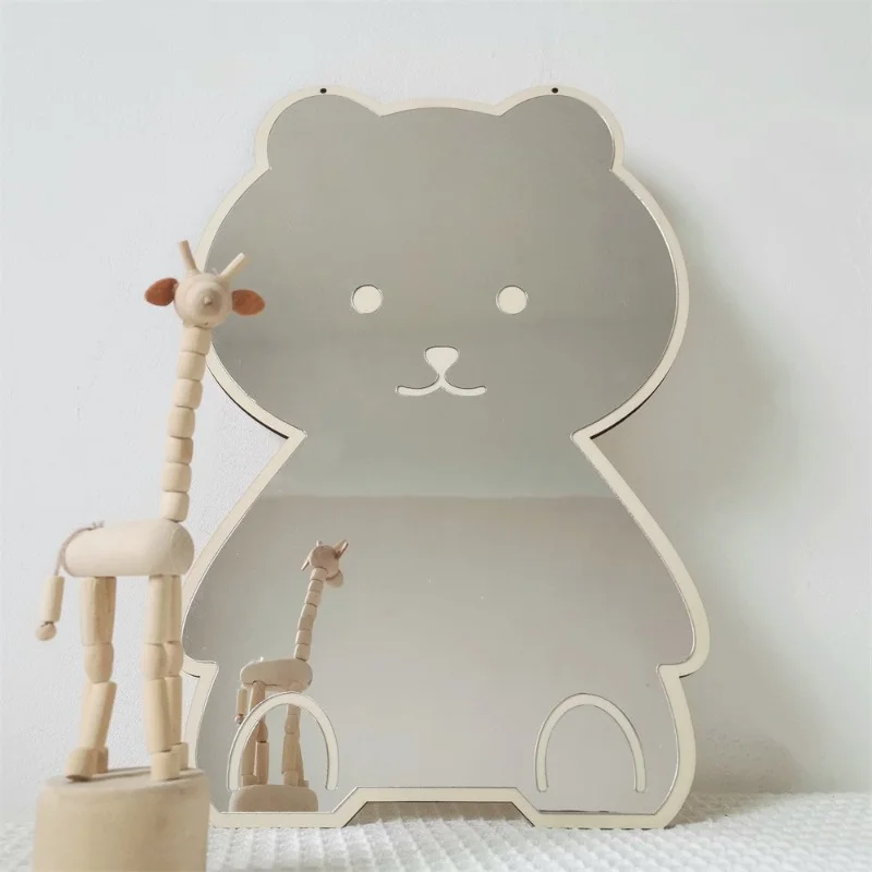 

Nordic Rabbit Bear Shaped Mirror Cartoon Acrylic Mirrors Desktop Ornaments Baby Children Room Decoration Home Decor Photo Props