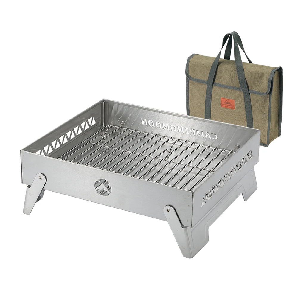 

CAMPINGMOON Brazier Portable Camping Picnic BBQ Charcoal Firewood Brazier Foldable Heating Furnace Outdoor Cooking BBQ Accessory