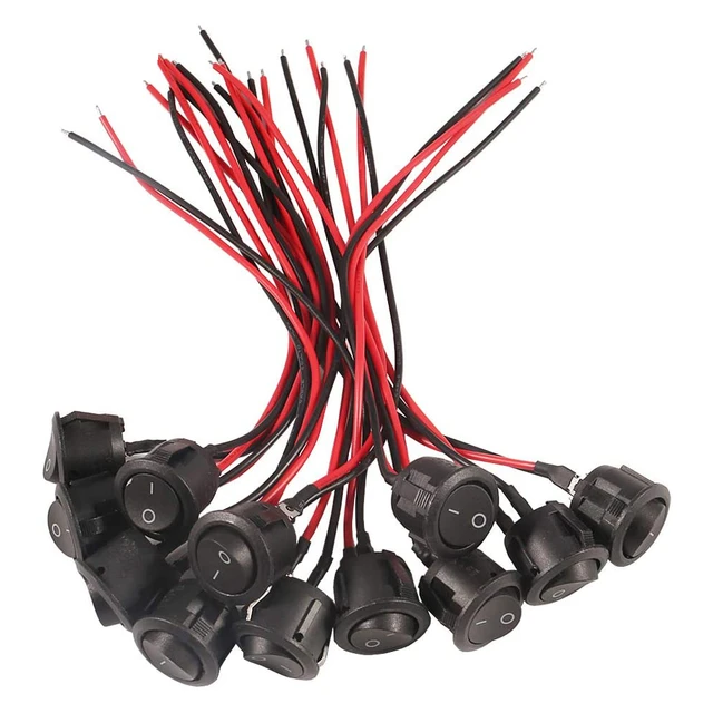 5 Stück Kreis wippe Ein/Aus SPST-Schalter 20mm Mini 12 Volt