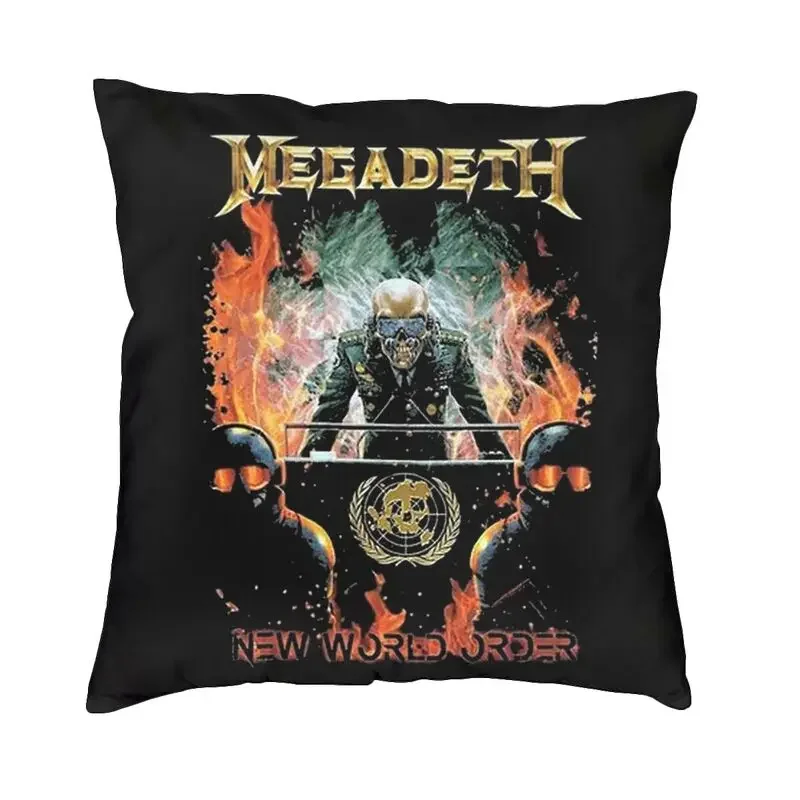

Megadeths New World Order In Fire Cushion Cover Home Decorative Print Rock Band Throw Pillow for Sofa Double Side