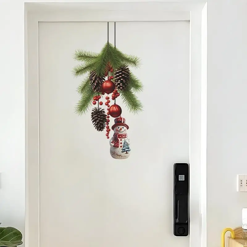 Christmas Snowman Pine Cone Wall Sticker Home Decoration Christmas Self-adhesive Wall Sticker Shop Window Christmas DecorSticker