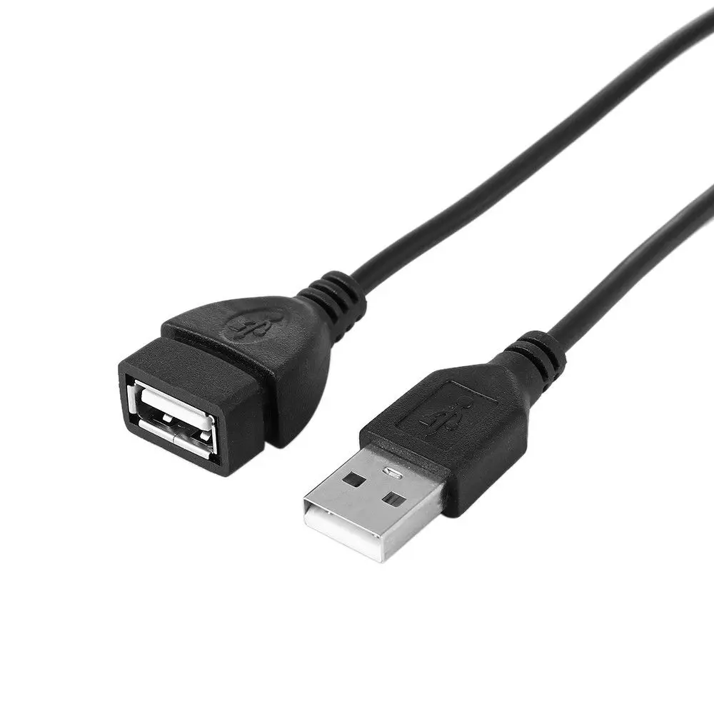 High Quality 0.6M 1M 1.5M 3M 5M USB 2.0 A Male to A Female Data Sync Charger Extension Cable Cord Black Data Cables Accessories