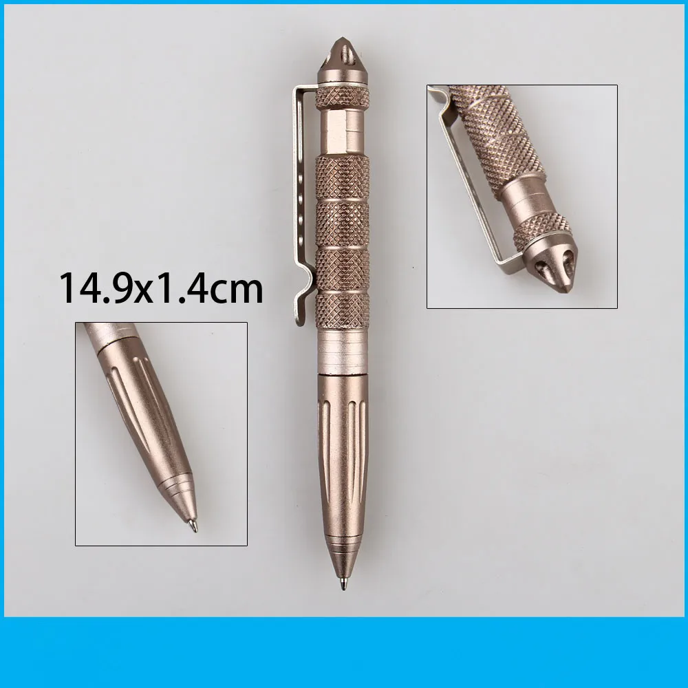 USA 44PCS 6"Aluminum Tactical Pens Glass Breaker Writing Survival Outdoor Tool 
