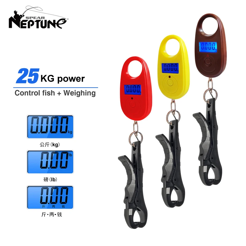 

Fishing Grip Fish Clip Mini Digital Electronic Scale with Battery Plastic Fish Lip Grip Outdoor Travel Tackle Equipment Sea Tool