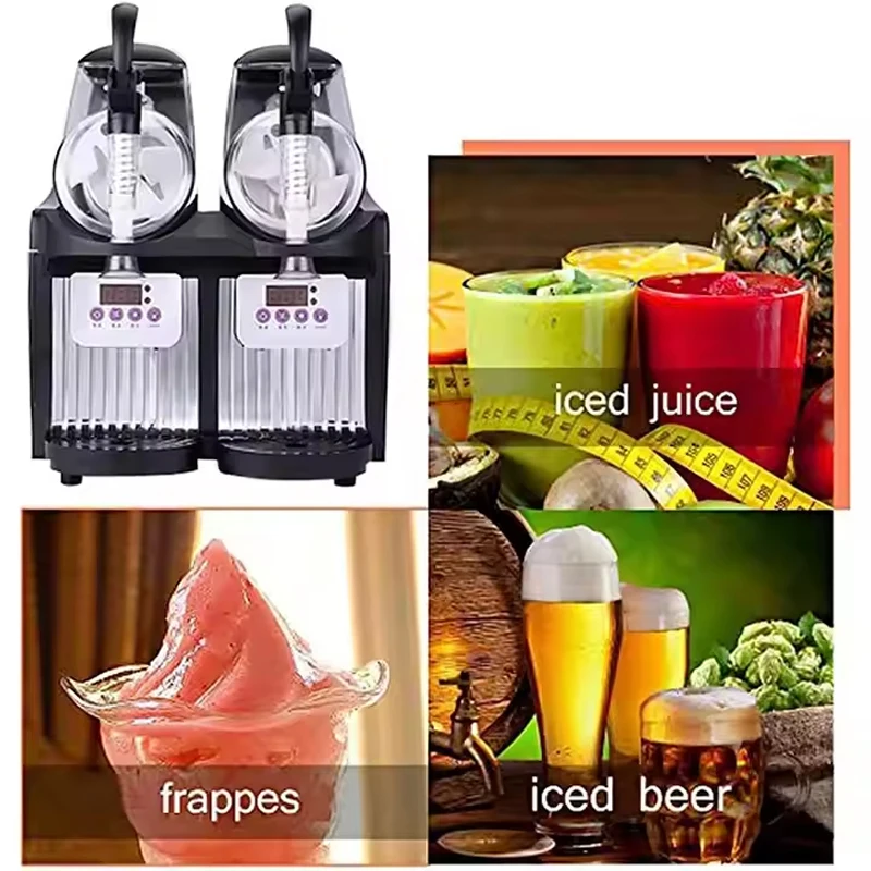 Commercial Slushy Machine 4L Single-Bowl Slush Frozen Drink Machine 300W Stainless Steel Margarita Smoothie Maker