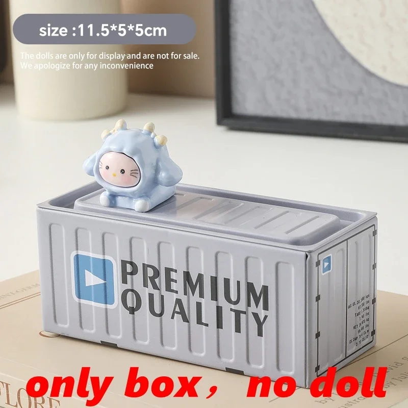 Vintage-Style Mini Iron Box Organizer - Desktop Ornaments & Decorative Storage Solution