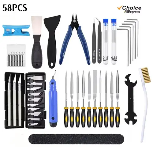 3D Printer Tool Kit for FDM/SLA – Nozzle Cleaner, Scraper, Tweezers, File & Engraving Tools for Maintenance - Image 15