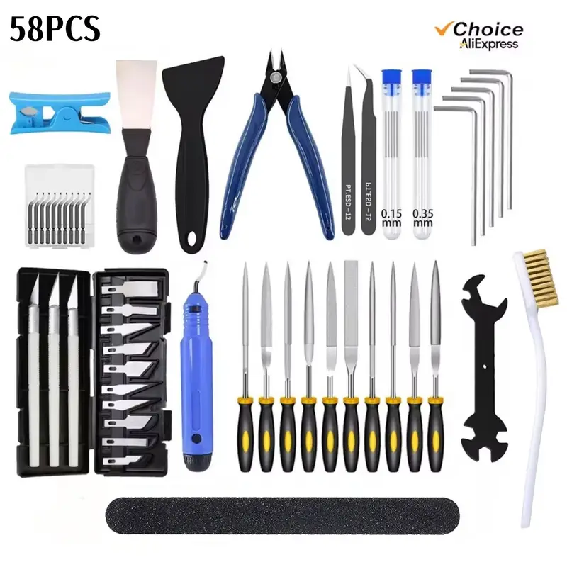 3D Printer Tool Kit for FDM/SLA – Nozzle Cleaner, Scraper, Tweezers, File & Engraving Tools for Maintenance - Image 15