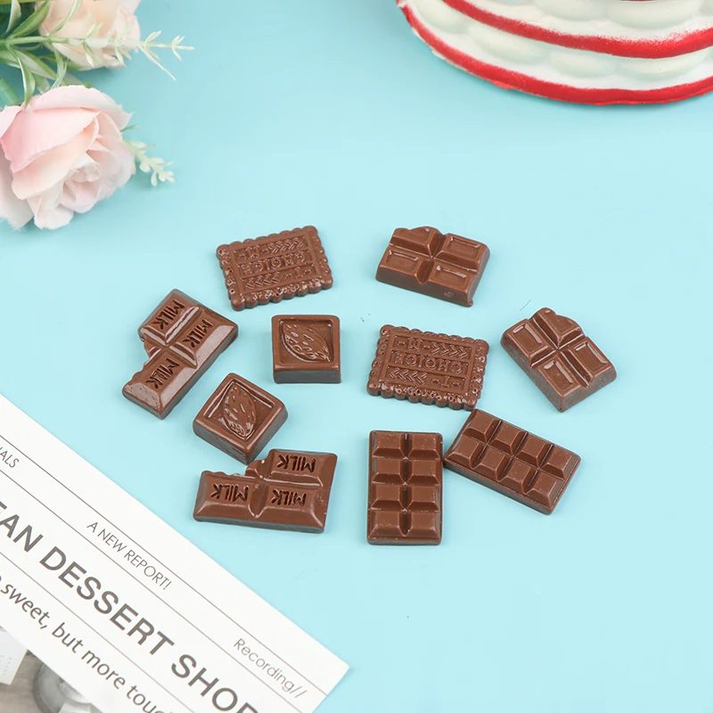 10Pcs 1:12 Dollhouse Miniature Chocolate Snacks Model Food Accessories For Doll House Decor Kids Pretend Play Toys Gift 4