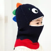 Kids Winter Thickened Hat 2 In 1 Face Protection Scarf Caps, Warm Plush Neck Protection One-piece Hat For 1-6Y Boys And Girls