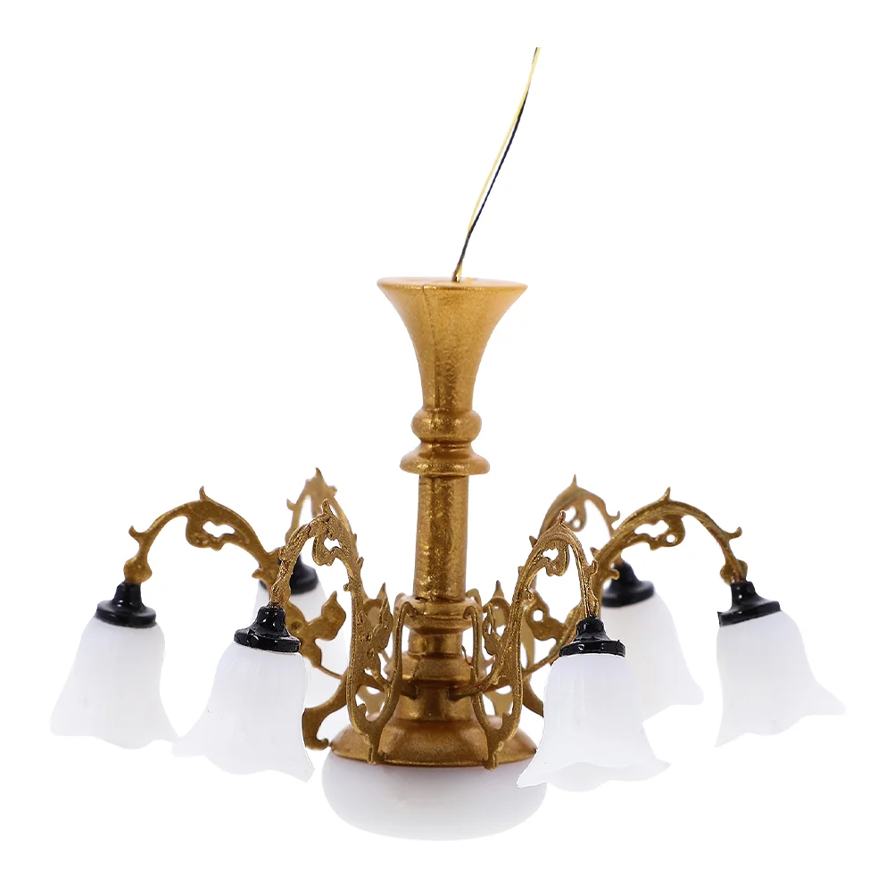 

Dollhouse Miniature Ceiling Lamp Led Light Battery Operated Mini Chandelier Ceiling Light Decoration Dollhouse Decoration