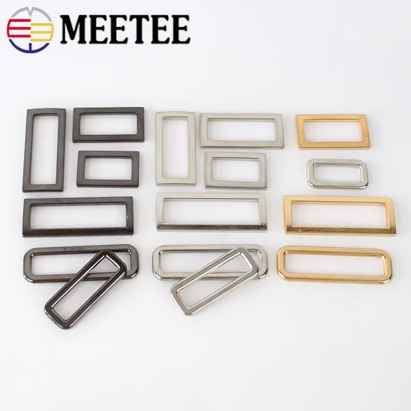 Meetee 10Pcs 20-40mm Metal Luggage Accessories O D Ring Bag Connect Buckle DIY Backpack Leather Craft Strap Hang Decor Material