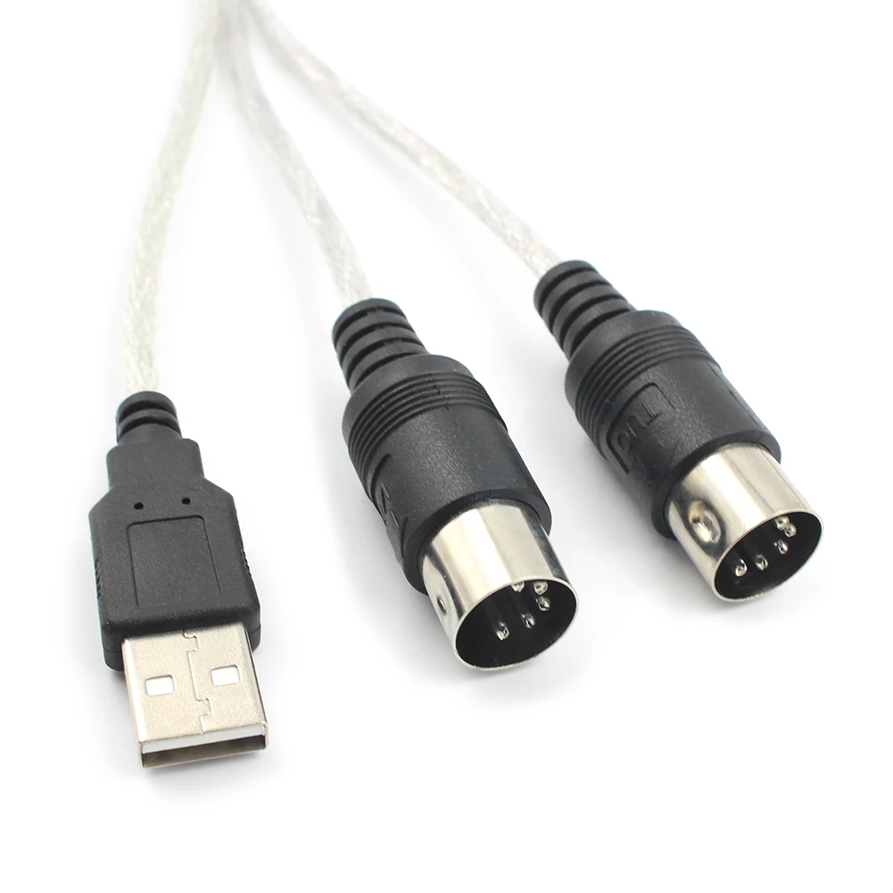 Audio Converter Adapter Audio Adapter USB Adapter Converter USB Cable Professional MIDI Cable USB IN-OUT PC to Music Electronic Keyboard Adapter Cord Musical Enjoyable Instrument Supplies