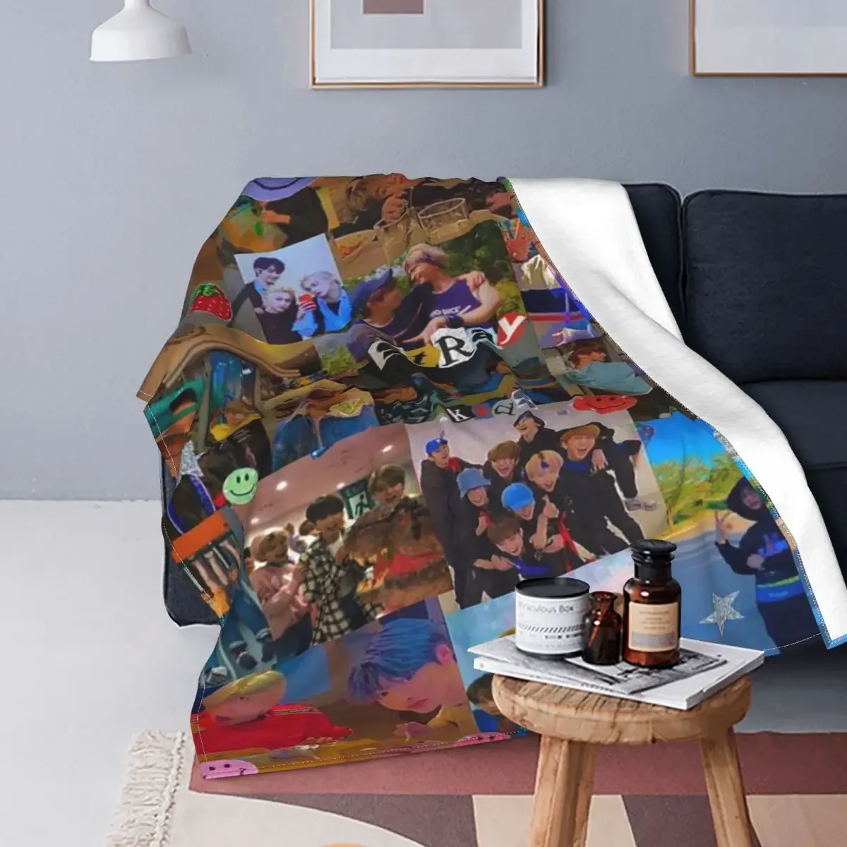 

Kpop Star Stray Kids Singer Idol Blankets Velvet Summer Multi-function Super Soft Throw Blankets for Bed Office Bedspread