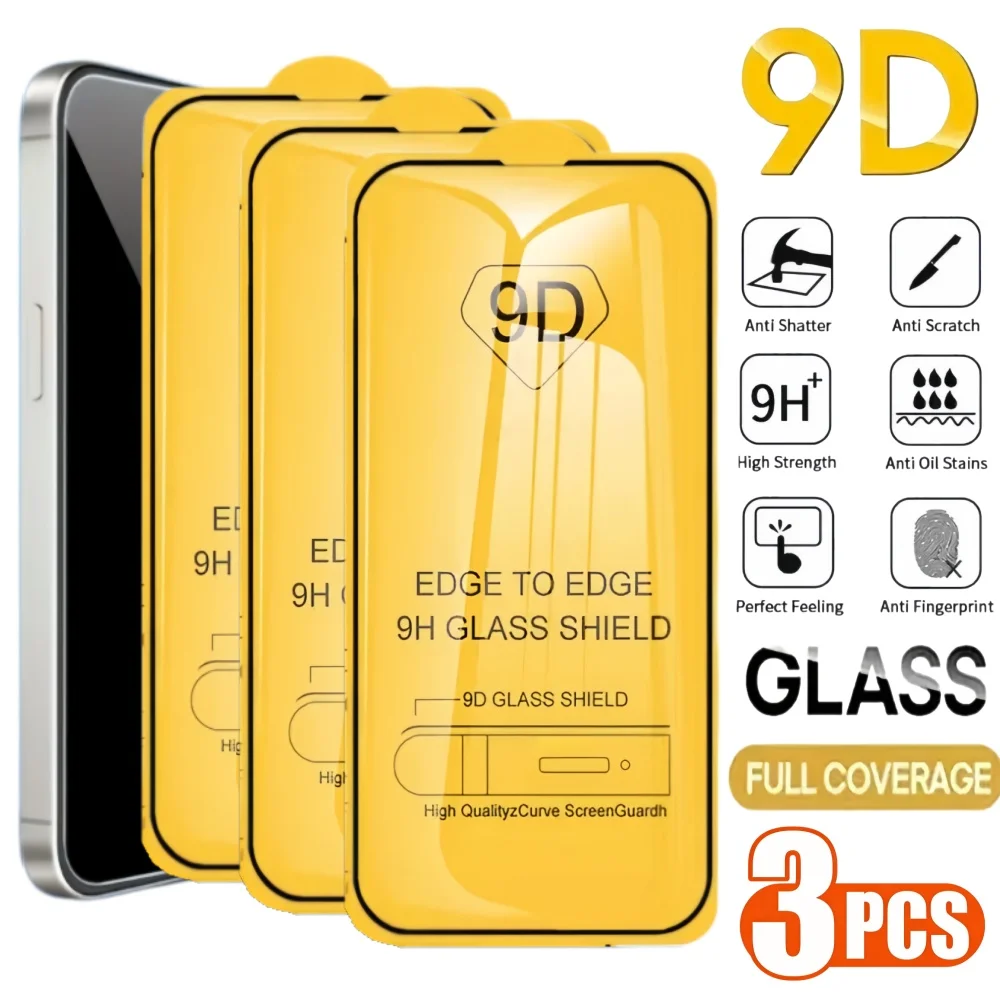 طقم واقي شاشة زجاجي 9D