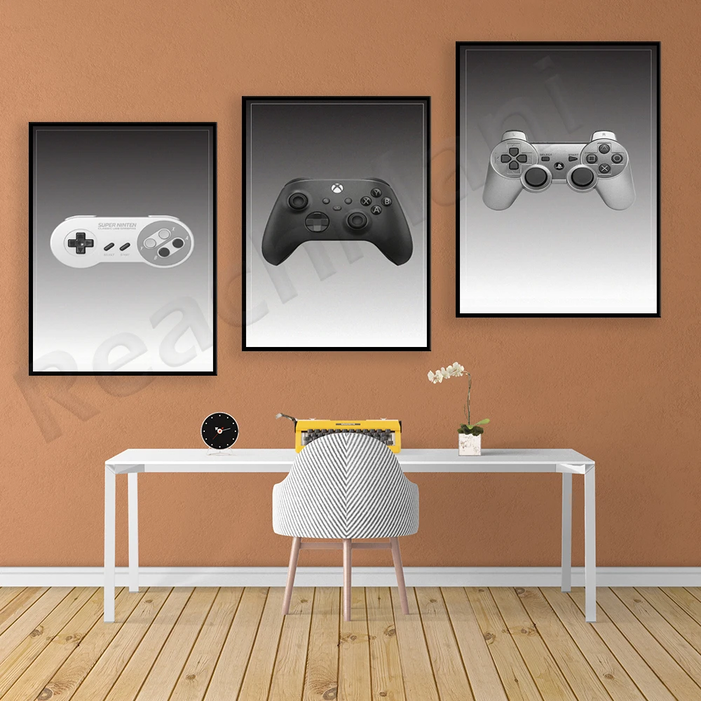 

Modern Video Game Controller Poster and Playroom Decor Picture Bedroom Decor Print Father's Day Gift