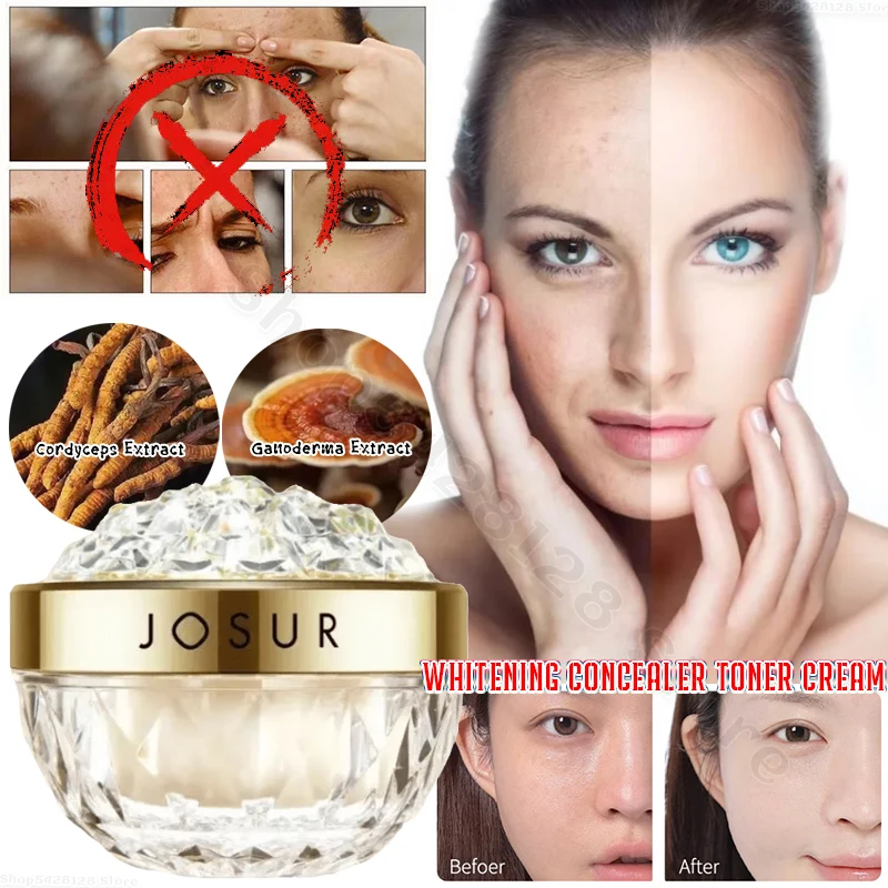 JOSUR Cordyceps Hydrating Cream Moisturizing Concealer Brightening Improves Dark Skin Color Increases Cell Vitality Cream