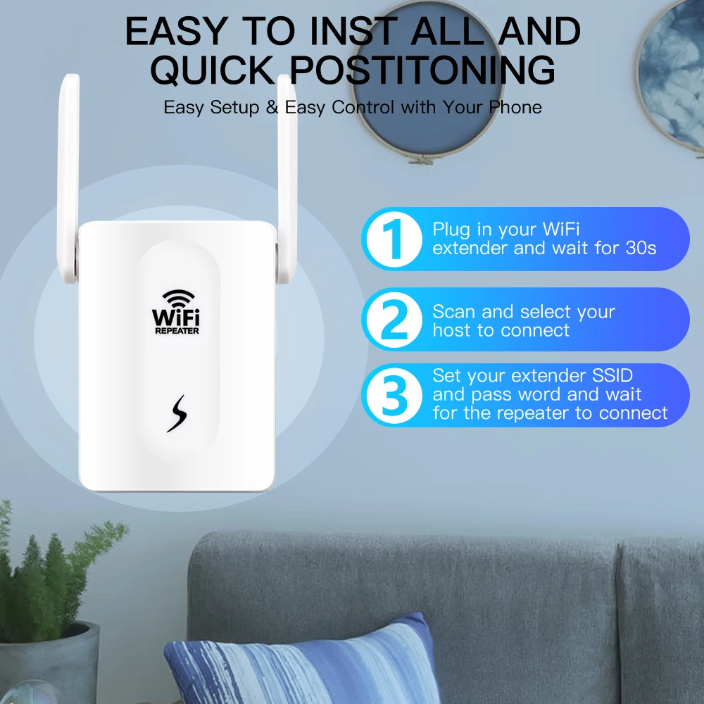 300Mbps WiFi Repeater Extender Amplifier WiFi Booster Wi Fi