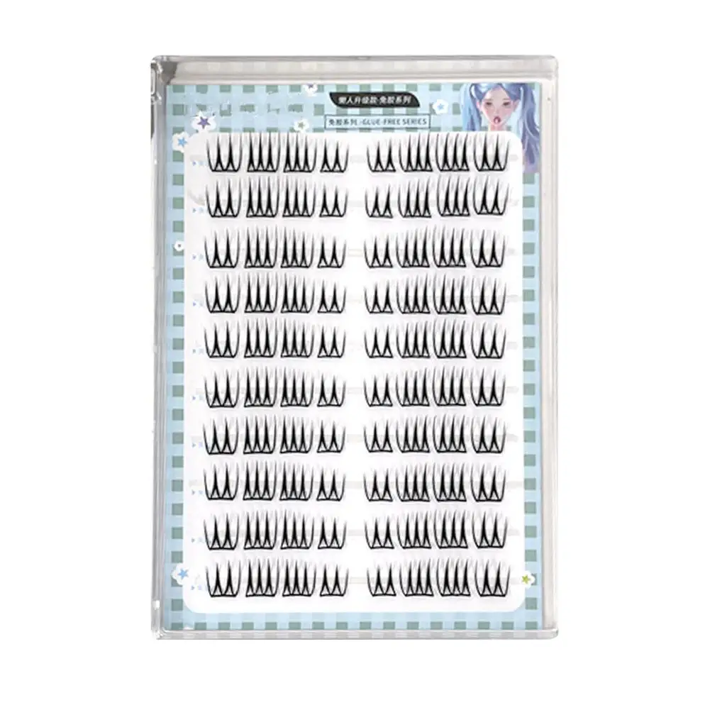 DIY-Wimpernverlängerungen im koreanischen Stil, falsche Wimpern, C-Locken, schwarz, gemischte Länge, kleberfrei, U-Form, individuelle Cluster-Wimpern ﻿ – Detail 1
