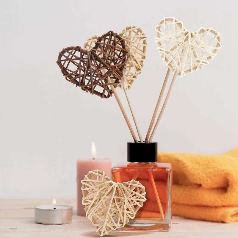 10 Stück Korbgeflecht-Rattan-Herzvasenfüller, Darm-Mittelstücke, Rattan-Herzen, dekorative hängende Verzierung für den Valentinstag – Detail 10