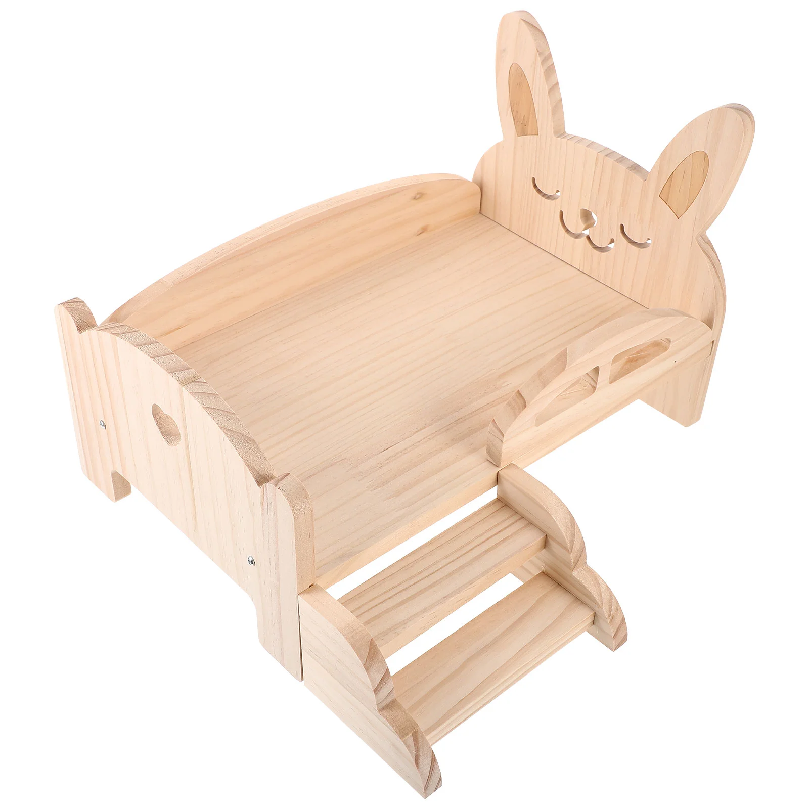 

Wooden Guinea Pig Bed with Stairs Washable Small Animal Platform Pets Cage Hamster Chinchilla Toy Seasons Interesting