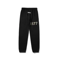 Essential American Style High Street 1977 Flocking Printing Fleece-Lined Casual Versatile Loose Fit Men's Trousers 2