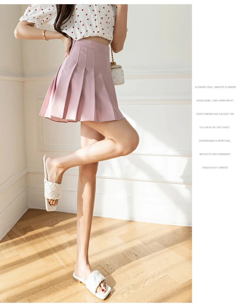 1 Stück Frühling Sommer Damen Miniröcke Mädchen Plissierte Röcke Damen Hohe Taille Niedlicher Rosa Rock Studenten Kurzrock JK Uniform Röcke – Detail 12