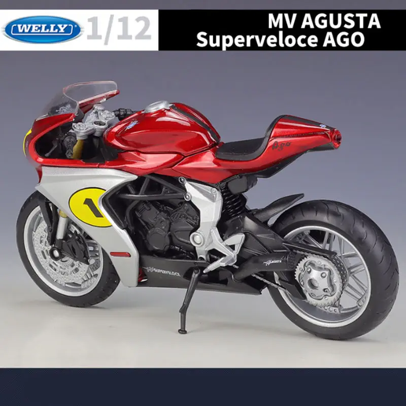 WELLY 1:12 MV Agusta Superveloce Ago Alloy Racing Motorcycle Model Diecast Metal Street Motorcycle Model Simulation Kids Toy Gif 6
