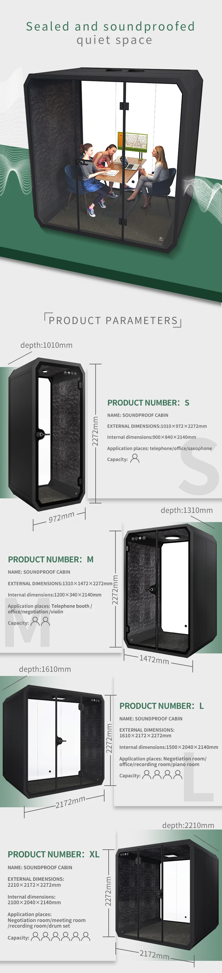 TianGe Good Ventilation Broadcast Recording Studio Vocal Isolation Drum Sound Proof Phone Booth