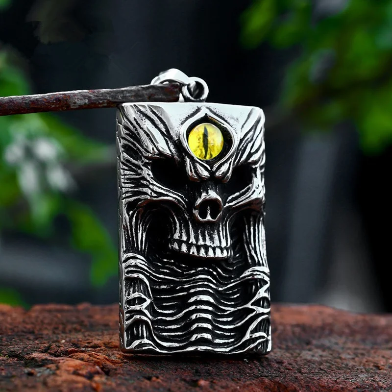 

Death God Skull Demon Devil's Eyes Stainless Steel Men Women Necklaces Pendants Punk Fashion Jewelry Creativity Gift Wholesale