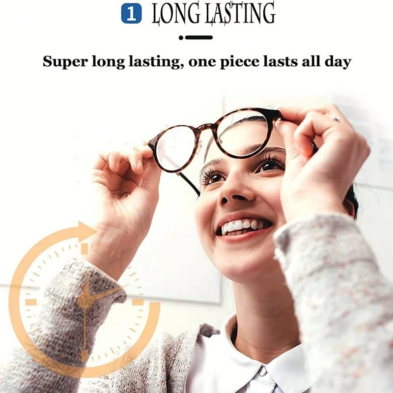 100PCS Disposable Eyeglass Cleaning Pads Traceless Quick Drying Anti-fog Glasses Wipes Dust Removal Remove Oil