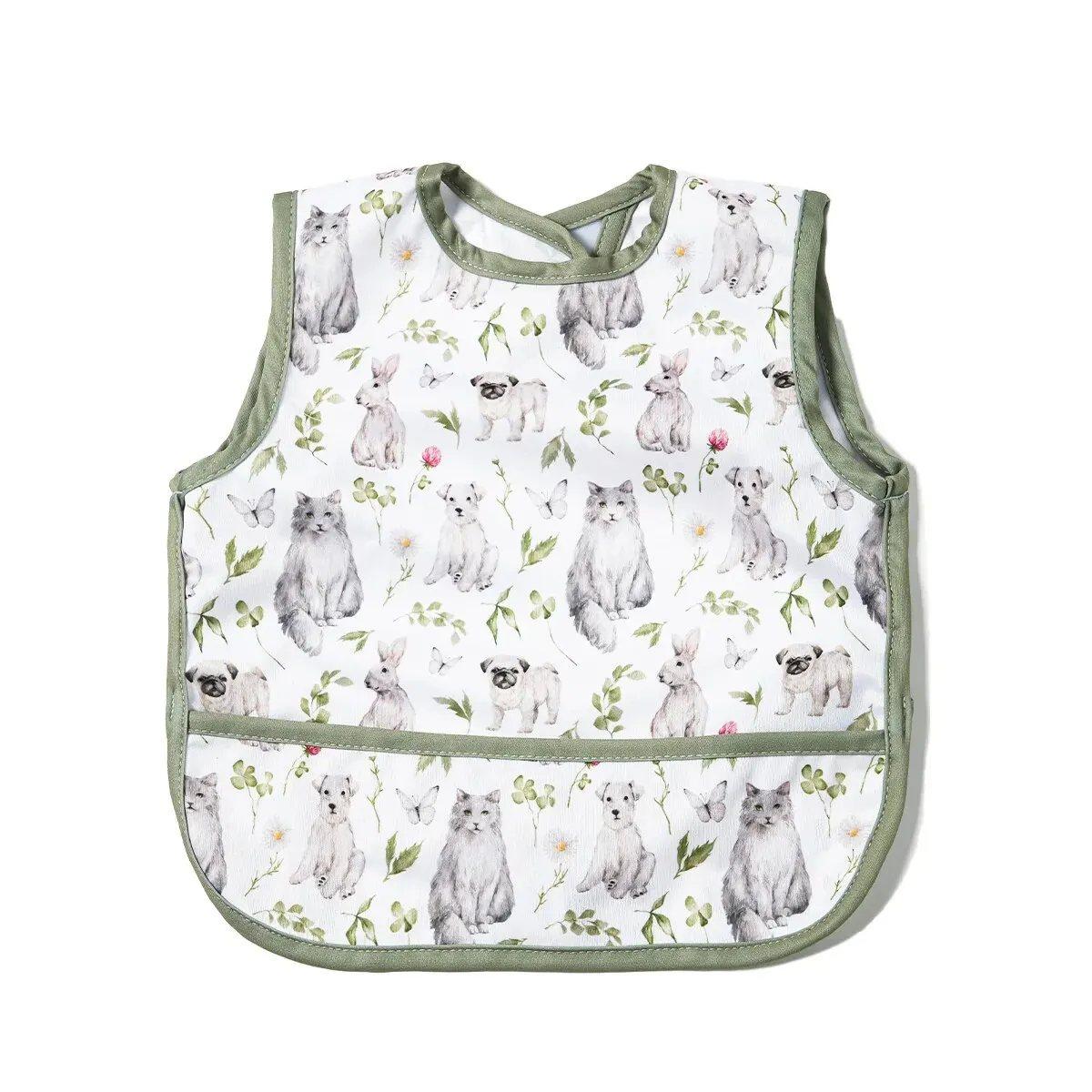 Feeding Bib Waterproof Bib With Cute Printing Sleeveless Art Smock Feeding Bib Apron For Kids Accessories 0-3 Years