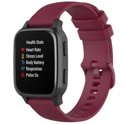 Versatile 20mm Silicone Watchband - Premium Replacement Wristband Strap - Venu Sq 2 (Wine red)