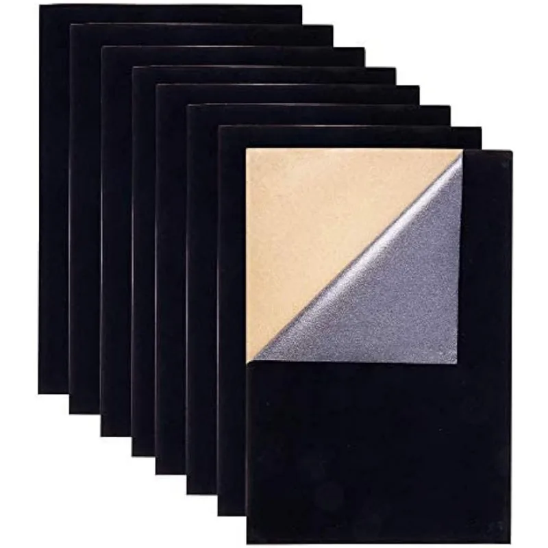 20PCS Halloween Black Velvet Fabric Sticky Back Adhesive Back Sheets, A4 Sheet (8.3" x 11.8"), Self-Adhesive Durable Water