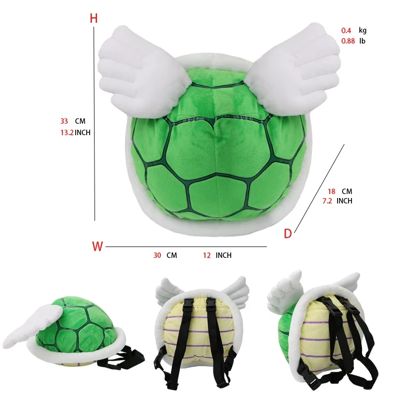 thumbnail image 1 of 9 Styles Super Mario Plush Backpack Koopa Troopa Bowser Lemmy Yoshi Turtle Shell Stuffed Plushie Toys Cartoon Peluche Dolls Bag, 1 of 5