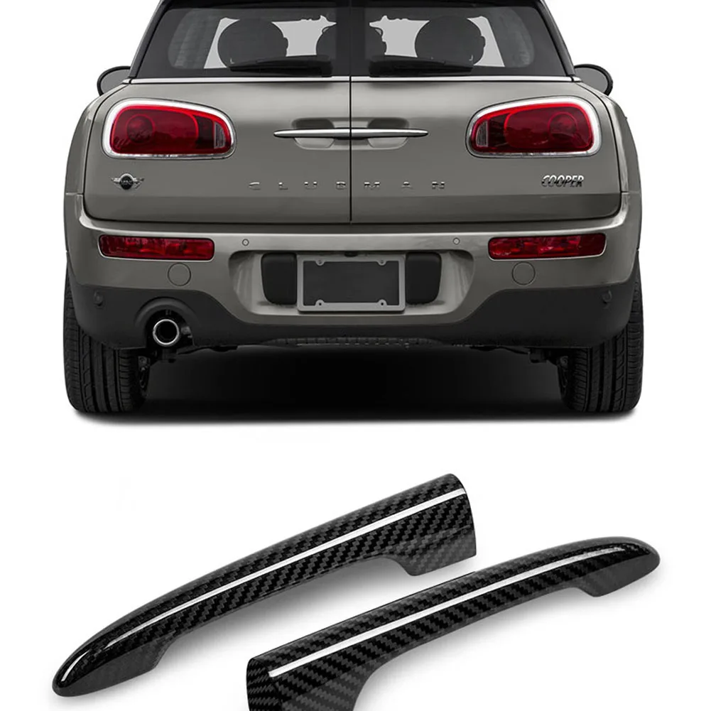 

Real Carbon Fiber Car Rear Trunk Door Open Handle Cover Sticker Set for M Coope r Club F 54 2015 2016 2017 2018 Only