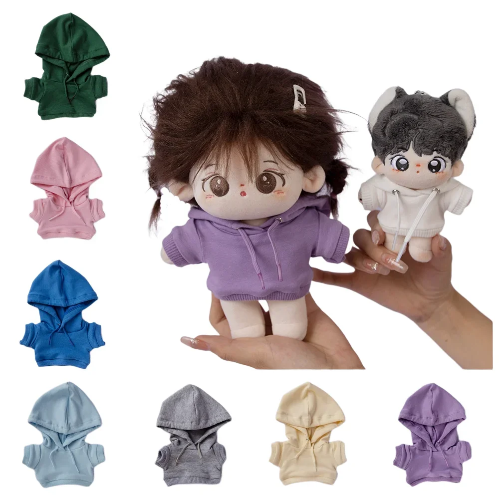 10/15/20cm Doll Clothes Solid Color Hoodies Coat Cotton Stuffed Dolls Lovely Outfit Changing Dressing Game Playing House Gift