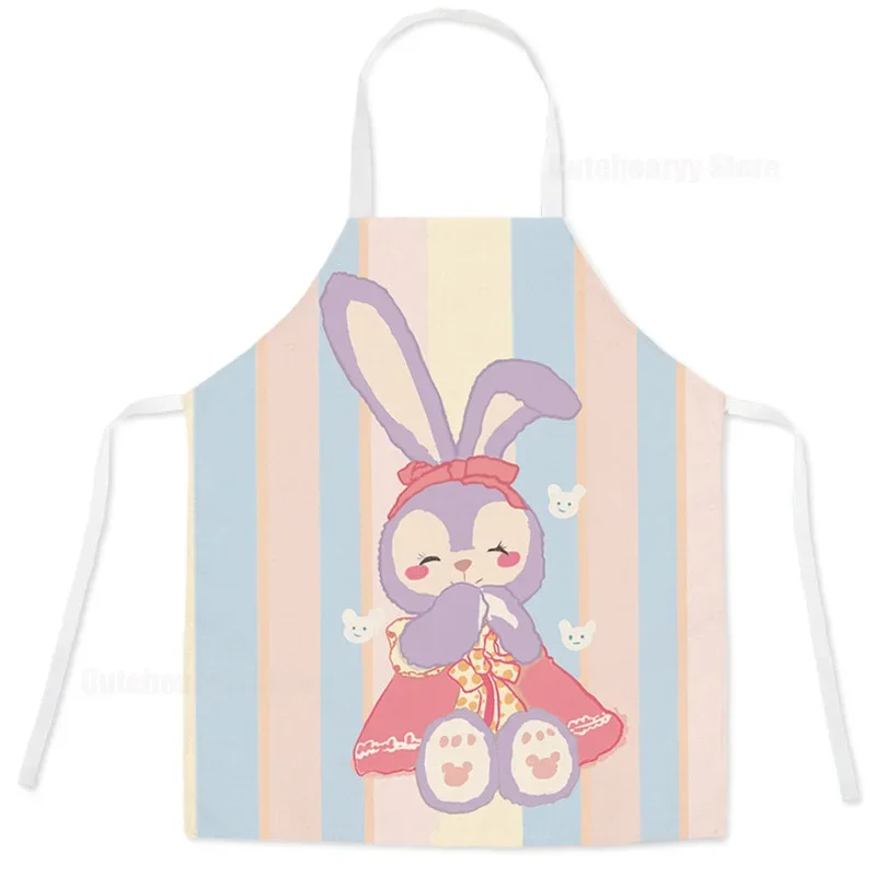 Disney StellaLou Parent-child Apron New Cute Cartoon Fashion Kids Woman Waist Waterproof Oilproof Sleeveless Halterneck Apron