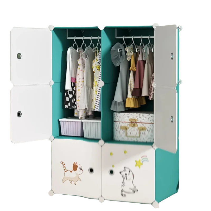 Baby Clothes Closet Baby Storage Cabinet Wardrobe Children's Organizer Dresser Montessori Clothes Closet for Girls