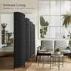 8-Panel Black Room Divider with Double Hinged Panels, 6 ft Tall Folding Privacy Screen 2
