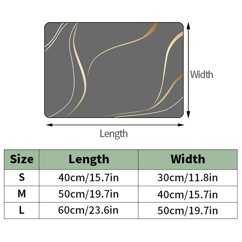 Drying Mat Non Slip Mat Floor Mat Diatomite Dish Drying Mat Kitchen Mat Super Absorbent Dish Drying Pad Non-slip Drainer Mats Quick Dry Tableware Rugs alfombra