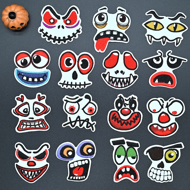 Cartoon Anime Patches Iron On Patches On Clothes Punk Hippie Joker  Embroideed Patches For Clothing T-shirt DIY Applique Stripe - AliExpress