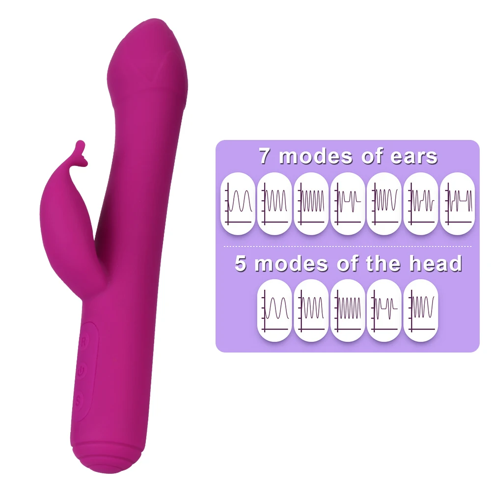 Usb Rechargeable Double Head Masturbator 12 Vibration Frequencies Clitoris Stimulation Sex Toys For Women G Spot Lotus Shape - Vibrators