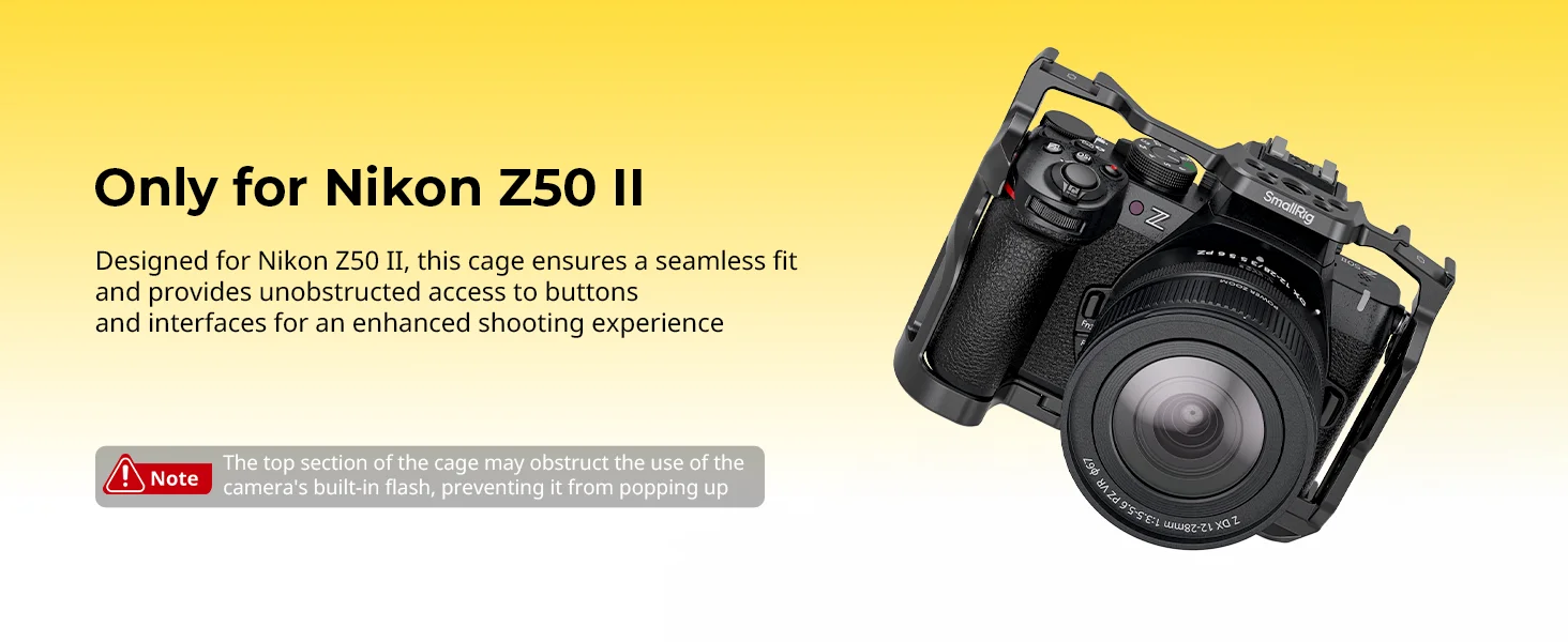 Z50 II Baseplate / Camera Cage for Nikon Z50 II with Tempered Glass Protector w
