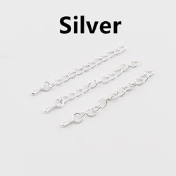 20 - Piece Set: Water Drop Charms Extension Chains - 5cm 20pcs (Silver)
