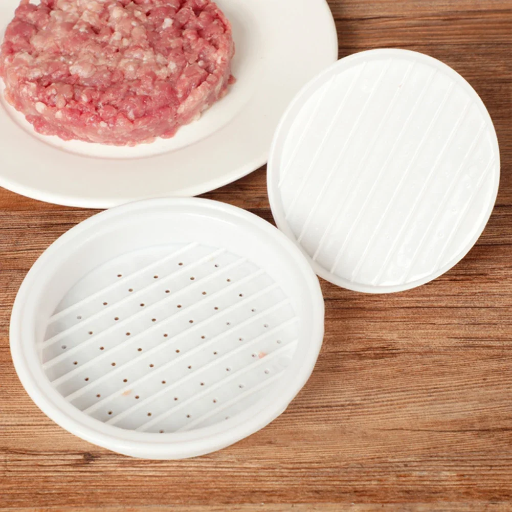 1 Set Round Shape Hamburger Press Food-Grade Plastic Hamburger Meat Beef Grill Burger Press Patty Maker Mold Mould Kitchen Tool